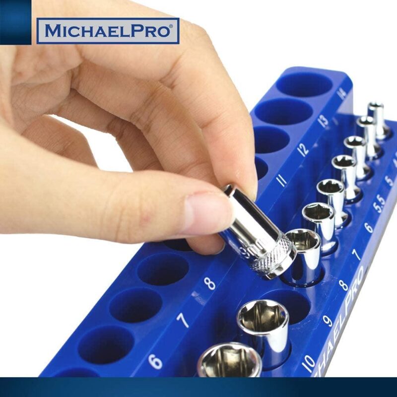 MichaelPro MP014002 3-PC Magnetic Socket Organizer - 1/4, 3/8, and 1/2-Inch Drive Magnetic Socket Holder Kit, Professional Grade Socket Organizers for Toolboxes/Cabinets - Metric - Image 6