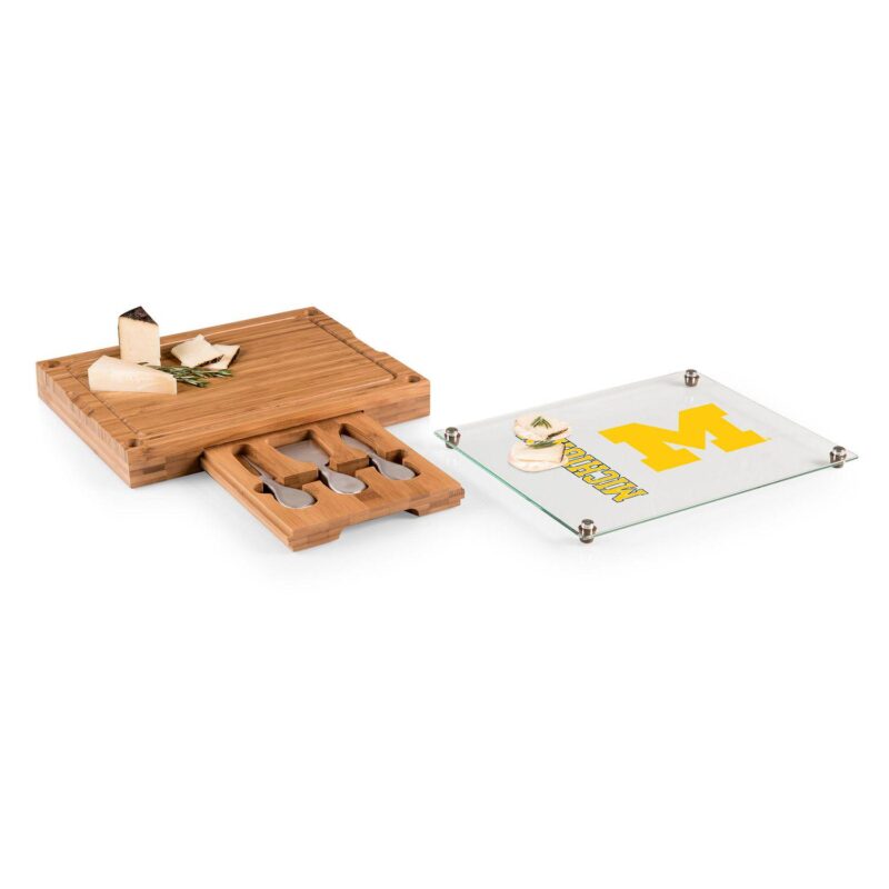 Michigan Wolverines Concerto Glass-Top Cutting Board Set - Image 2