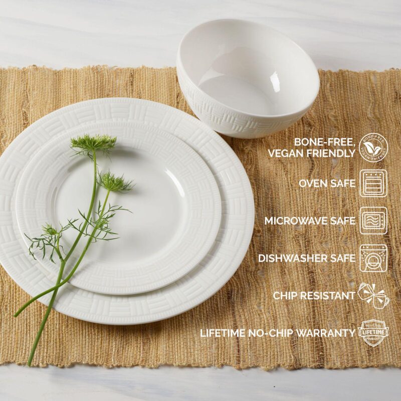 Mikasa Ashlyn 12-Piece Vegan Bone Dinnerware Set - Image 2