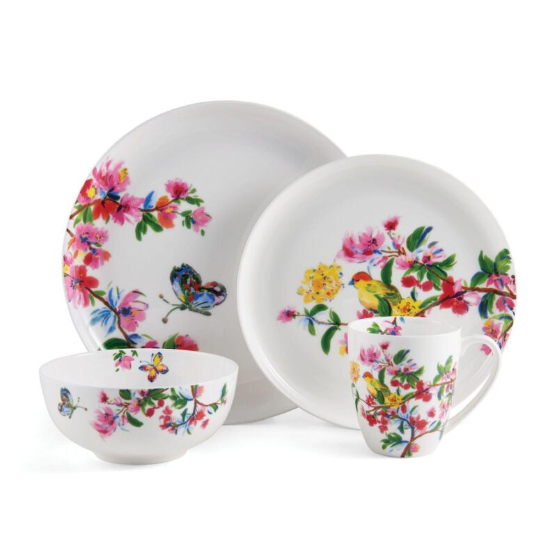 Mikasa Butterfly Garden 16-Piece Bone China Dinnerware Set - Image 3