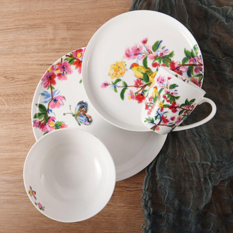 Mikasa Butterfly Garden 16-Piece Bone China Dinnerware Set - Image 2