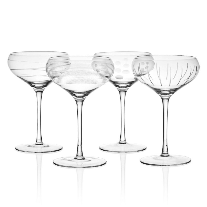 Mikasa Cheers 4 pc Coupe Cocktail Glasses Set - Image 3