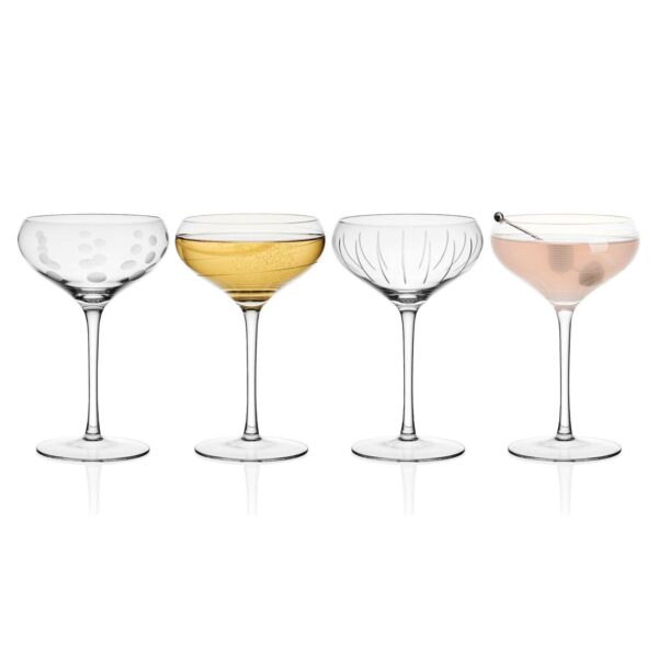 Mikasa Cheers 4 pc Coupe Cocktail Glasses Set