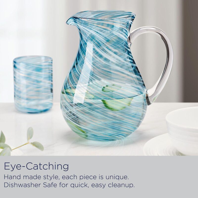 Mikasa Color Swirl Blue Pitcher - Image 2