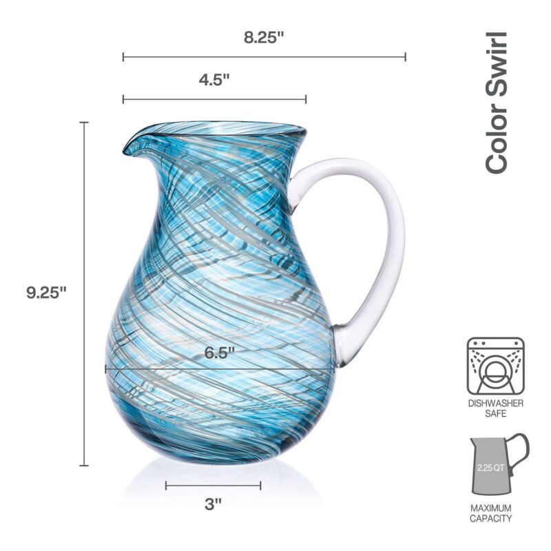 Mikasa Color Swirl Blue Pitcher - Image 4