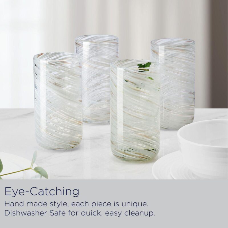 Mikasa Color Swirl Gray 4 pc Highball Glass Set - Image 2