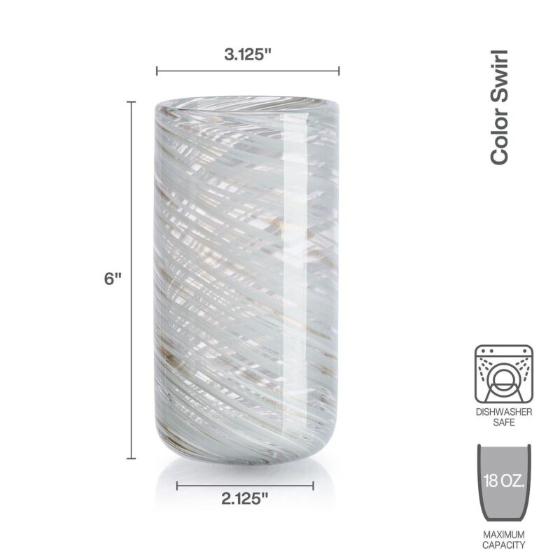 Mikasa Color Swirl Gray 4 pc Highball Glass Set - Image 4
