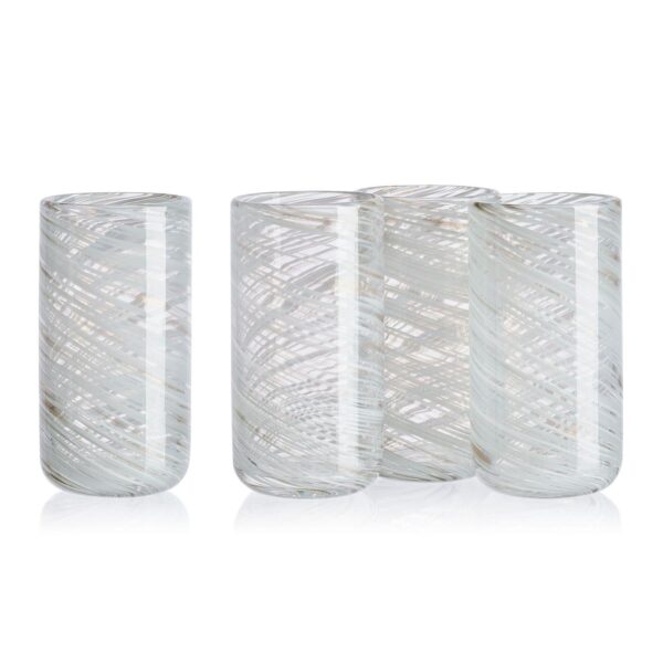 Mikasa Color Swirl Gray 4 pc Highball Glass Set