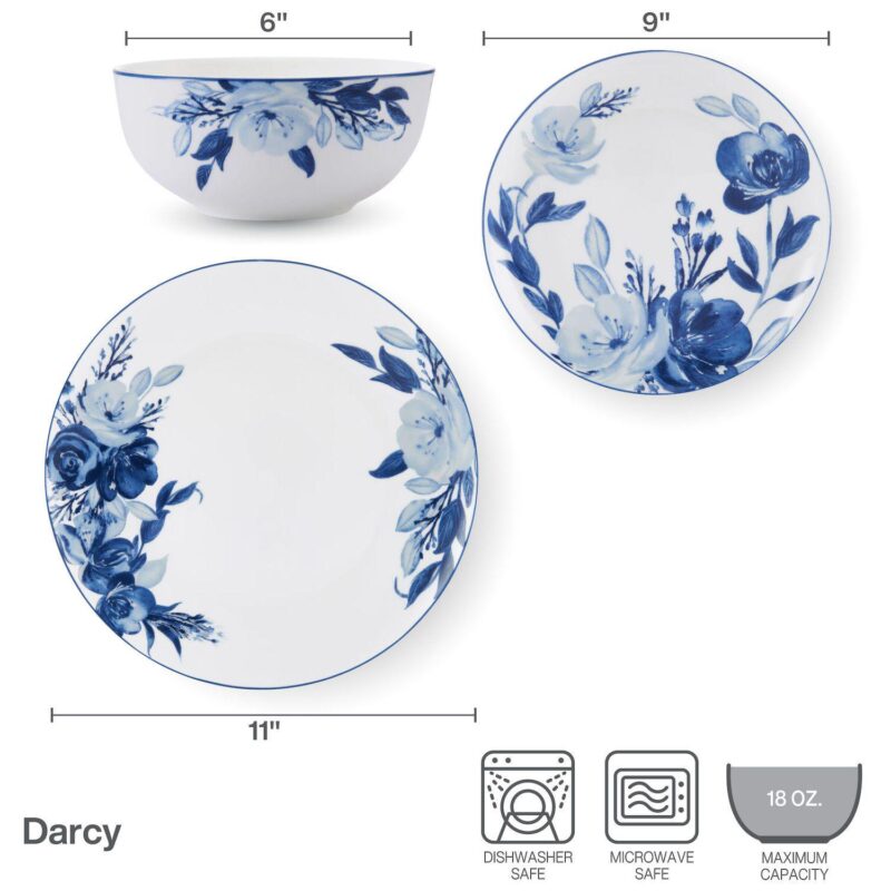 Mikasa Darcy 12-Piece Bone China Dinnerware Set - Image 9