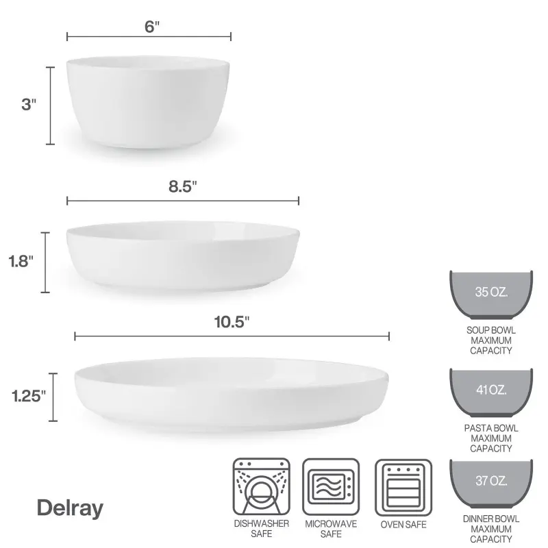 Mikasa Delray 9-Piece Dinnerware Bowl Set - Image 8