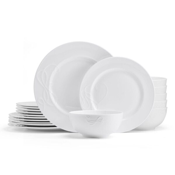 Mikasa Embossed Love Story 18-Piece Bone China Dinnerware Set