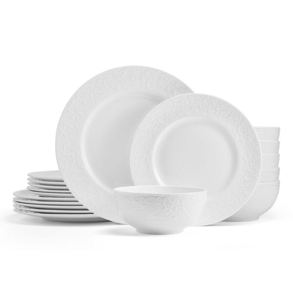 Mikasa Embossed Parchment 18-Piece Bone China Dinnerware Set