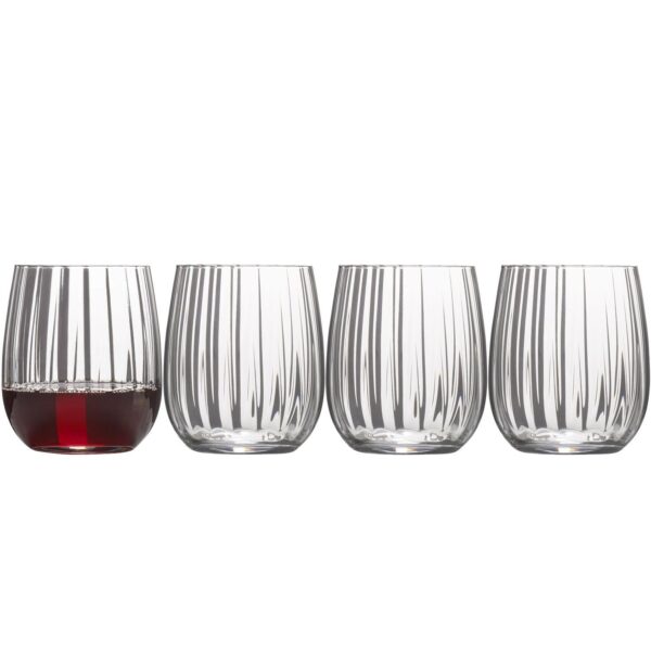 Mikasa Gail Optic 4 pc Stemless Double Old Fashioned Glasses Set