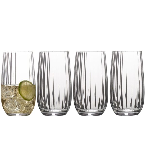 Mikasa Gail Optic 4 pc Highball Glasses Set