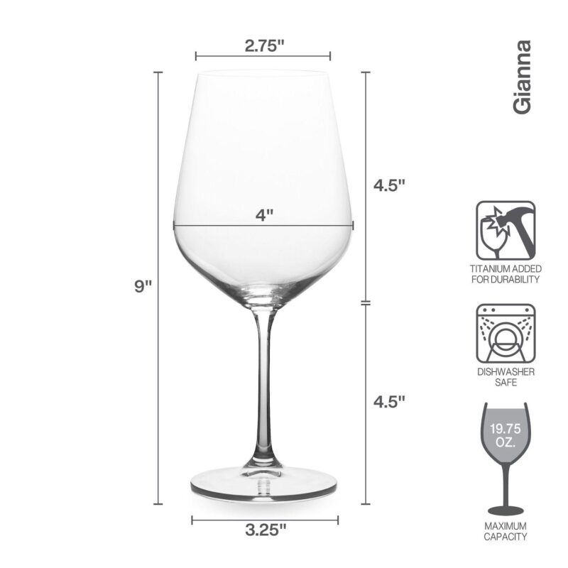 Mikasa Gianna Ombre 4 pc Red Wine Glasses Set - Image 6