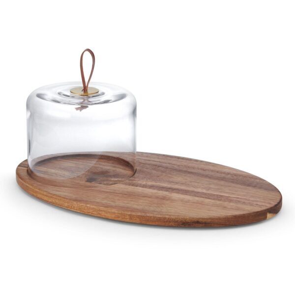 Mikasa Glenwood Oval Serve Board with a Glass Cloche