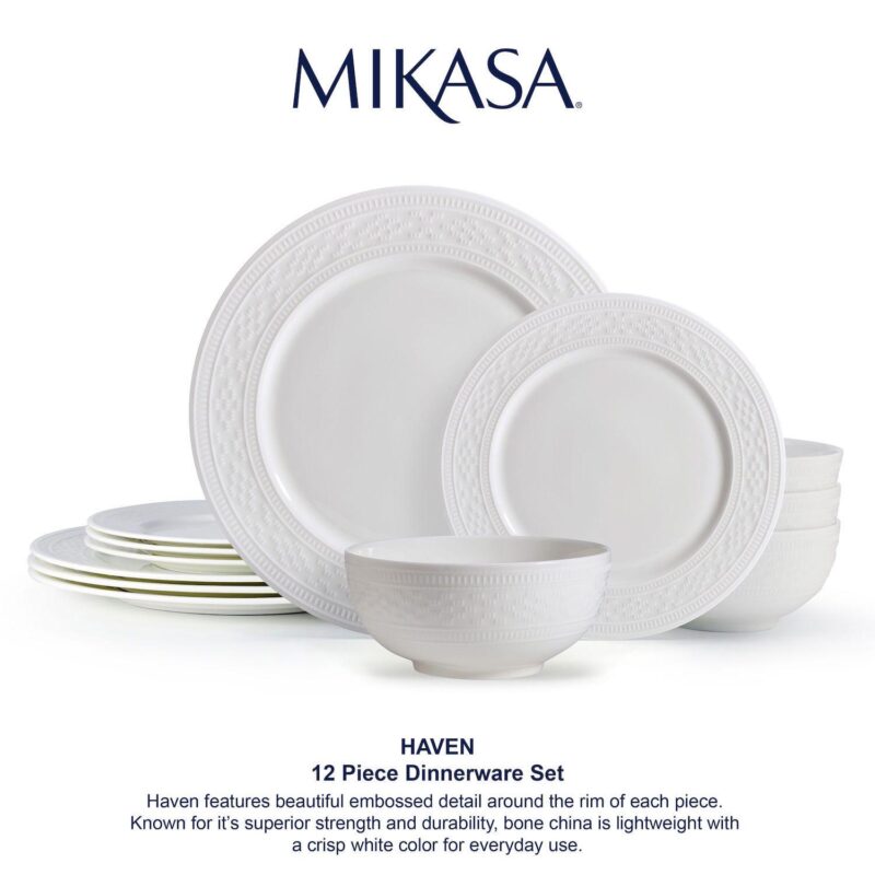 Mikasa Haven Bone China 12 pc Dinnerware Set - Image 8