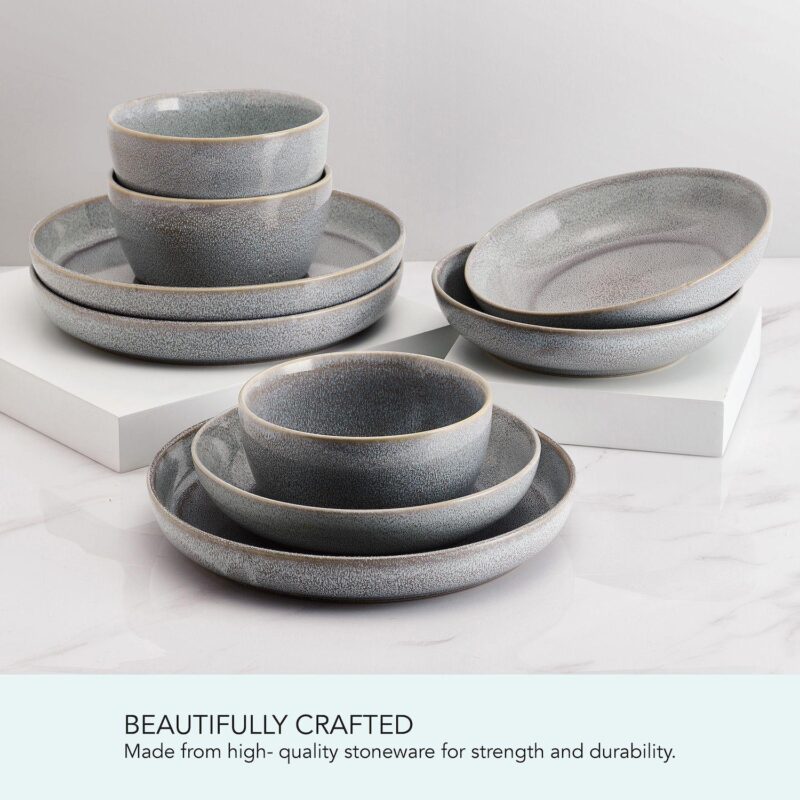 Mikasa Huxley Grey 9-Piece Dinnerware Set - Image 3