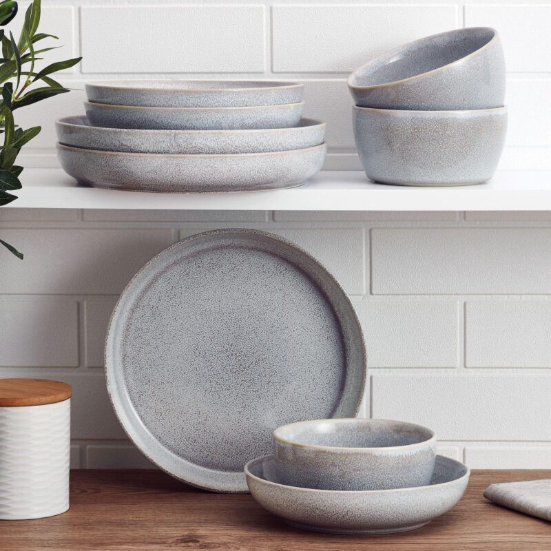 Mikasa Huxley Grey 9-Piece Dinnerware Set - Image 4