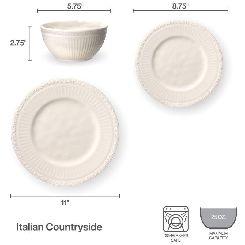 Mikasa Italian Countryside 12-Piece Melamine Dinnerware Set - Image 5