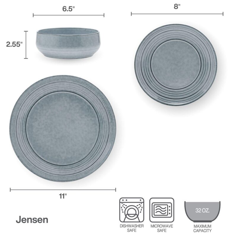 Mikasa Jensen 12-Piece Stoneware Dinnerware Set - Image 5