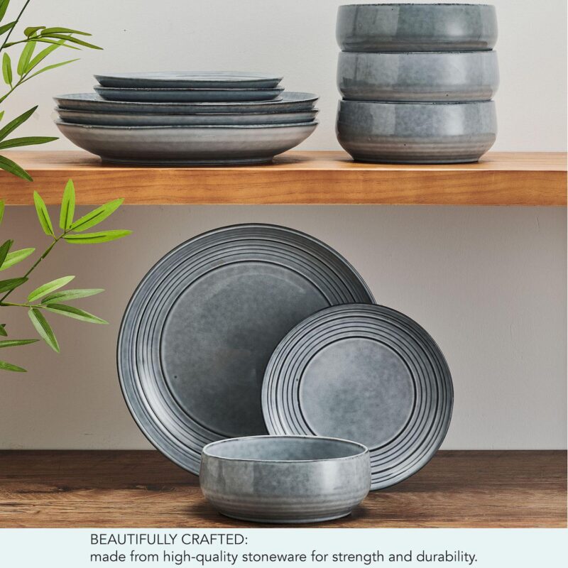Mikasa Jensen 12-Piece Stoneware Dinnerware Set - Image 4