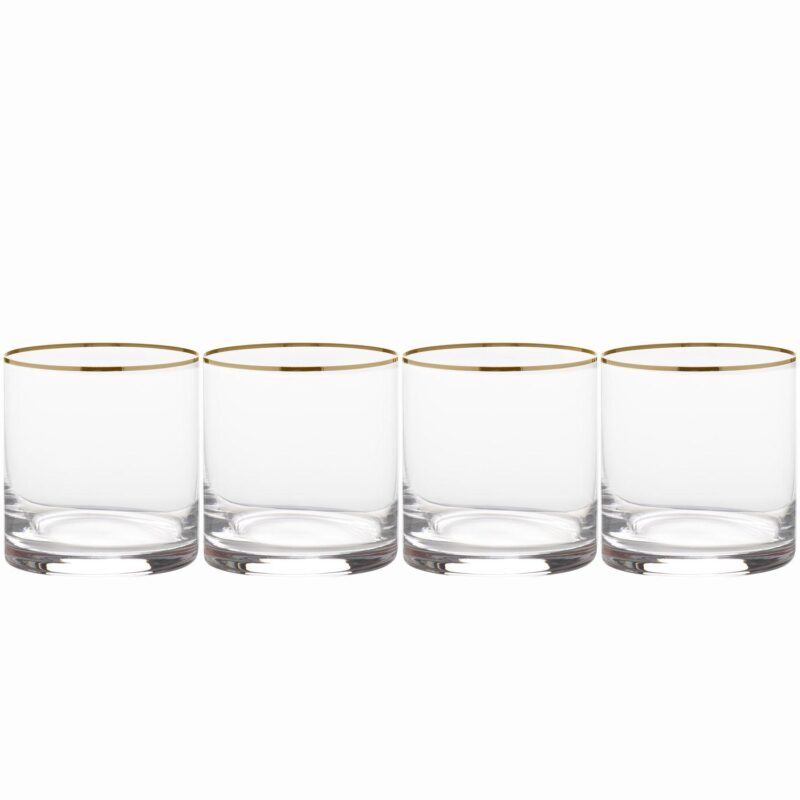 Mikasa Julie Gold 4 pc Double Old Fashioned Glasses Set - Image 3