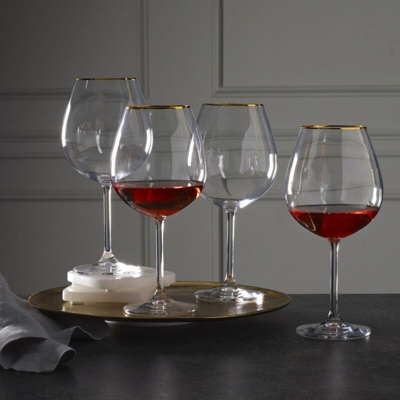 Mikasa Julie Gold 4 pc Red Wine Glasses Set - Image 2
