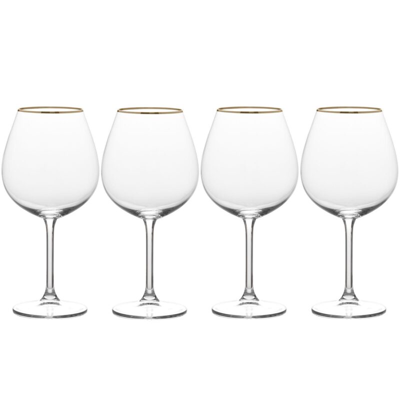 Mikasa Julie Gold 4 pc Red Wine Glasses Set - Image 3