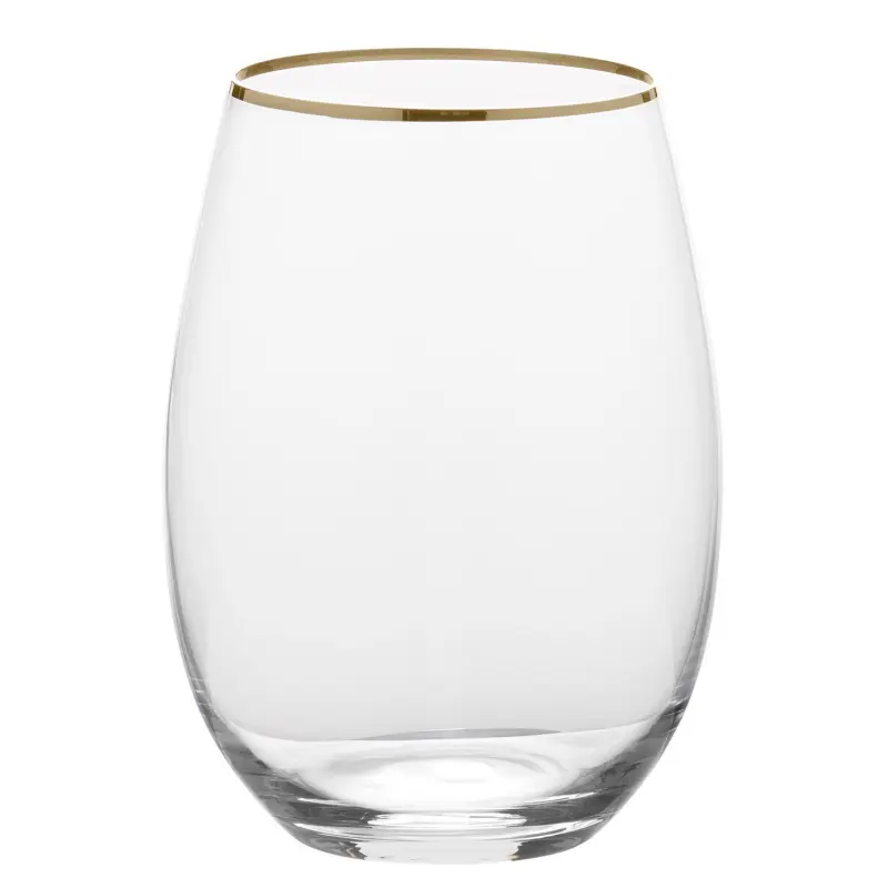 Mikasa Julie Gold 4 pc Stemless Wine Glasses Set - Image 4