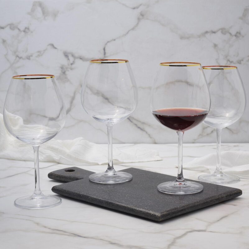 Mikasa Julie Gold 4 pc Red Wine Glasses Set - Image 4