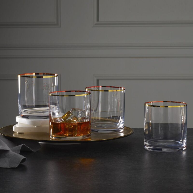 Mikasa Julie Gold 4 pc Double Old Fashioned Glasses Set - Image 5