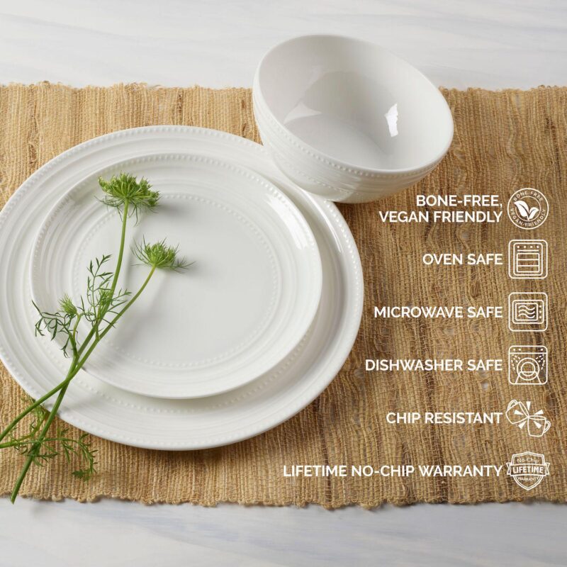 Mikasa Kamryn 12-Piece Vegan Bone Dinnerware Set - Image 2