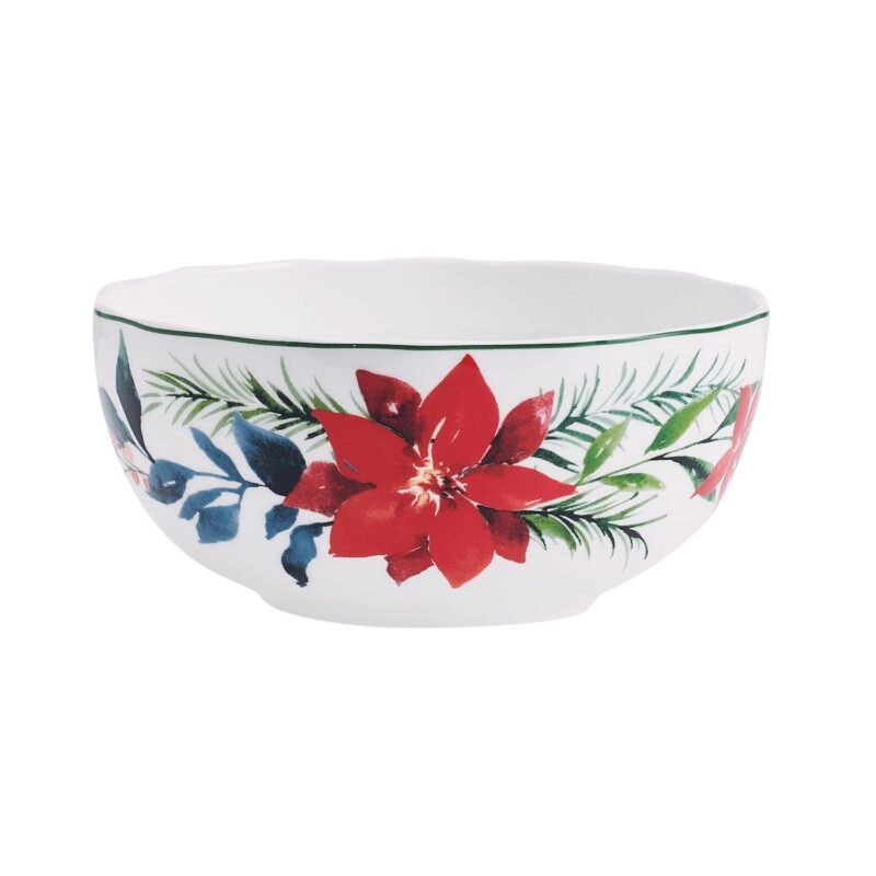 Mikasa Merry Poinsettia 12-Piece Dinnerware Set - Image 6