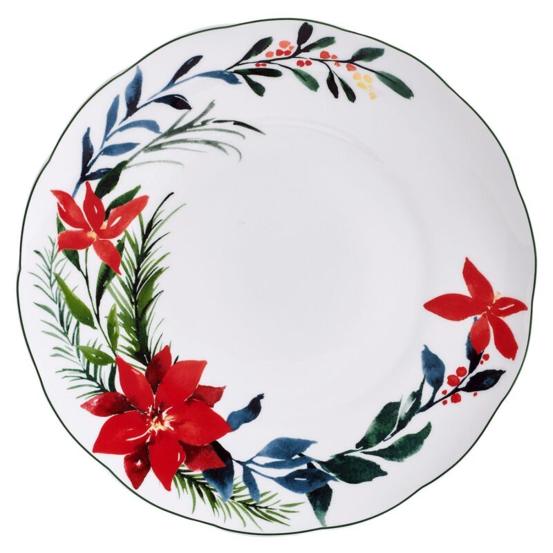 Mikasa Merry Poinsettia 12-Piece Dinnerware Set - Image 5