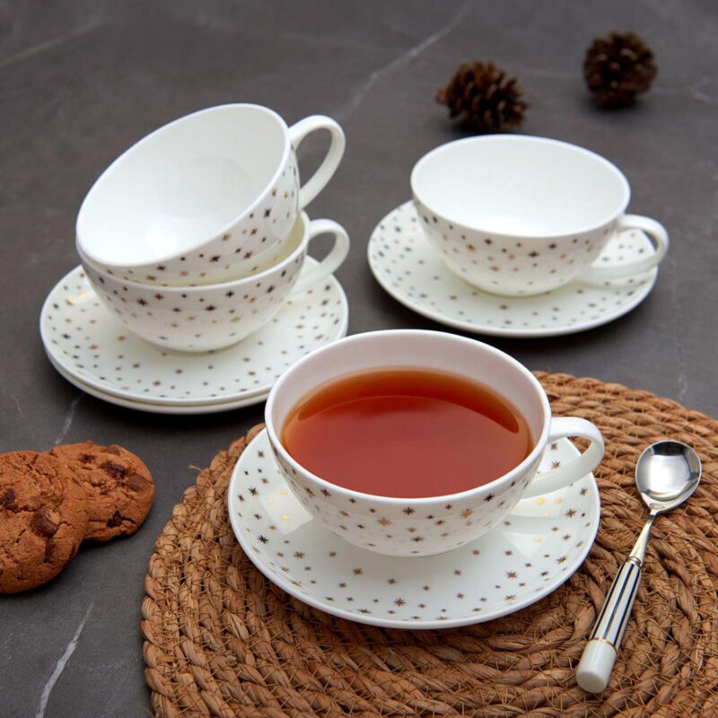 Mikasa Millie Gold 4 pc Cup and Saucer Set - Image 2