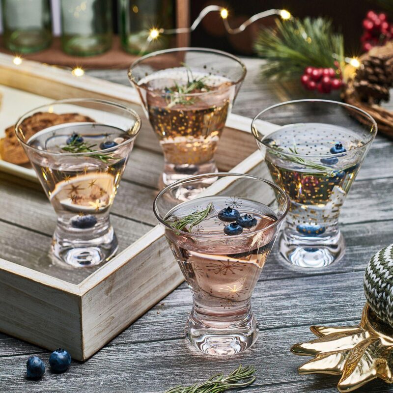 Mikasa Party 4 pc Stemless Martini Glasses Set - Image 2