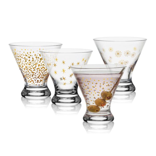 Mikasa Party 4 pc Stemless Martini Glasses Set