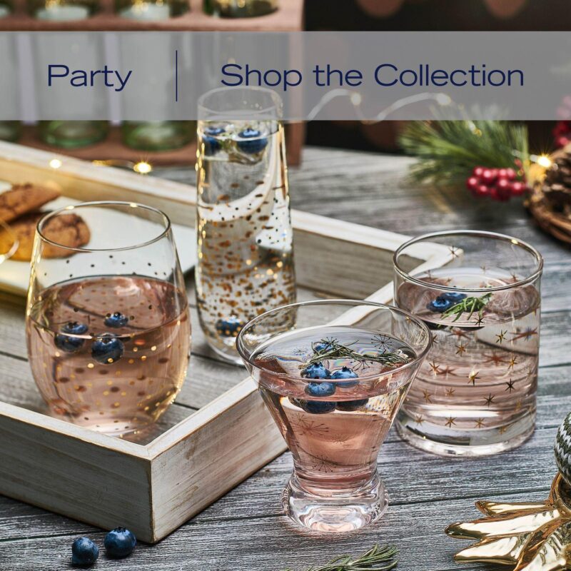 Mikasa Party 4 pc Stemless Martini Glasses Set - Image 6