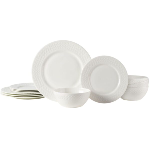 Mikasa Patterson 12-Piece Vegan Bone Dinnerware Set