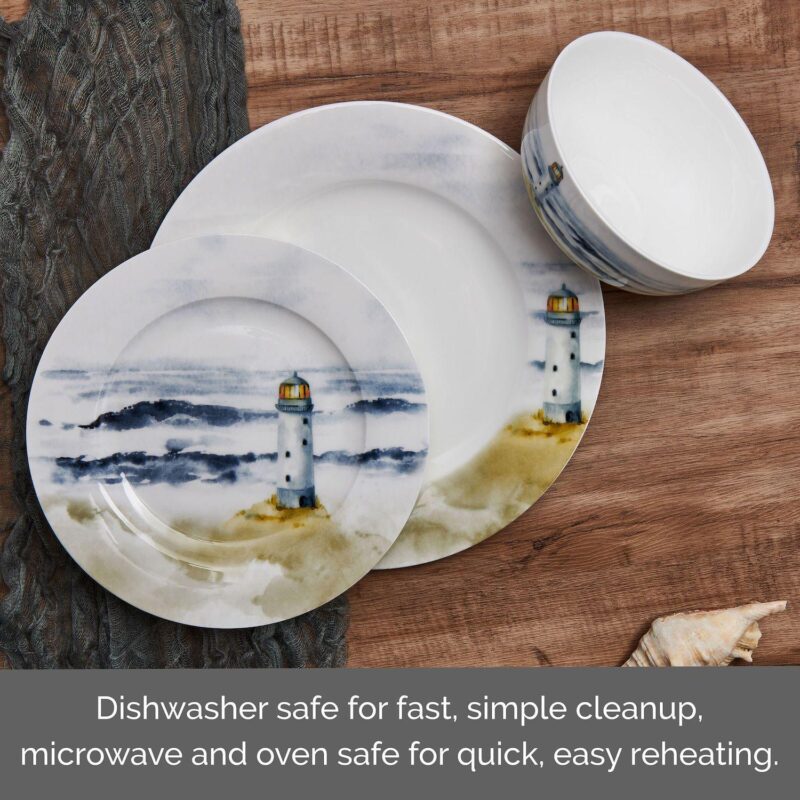 Mikasa Seaside 12-Piece Bone China Dinnerware Set - Image 2