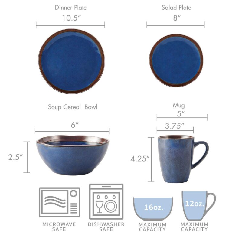 Mikasa Talia Blue 16-Piece Stoneware Dinnerware Set - Image 9