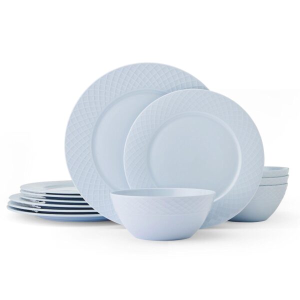 Mikasa Trellis 12-pc. Misty Blue Dinnerware Set