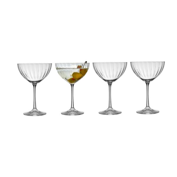 Mikasa Verve 4 pc Cocktail Coupe Glasses Set