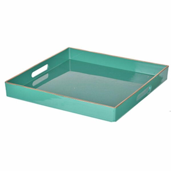 Mimosa Square Tray With Cutout Handles, Green