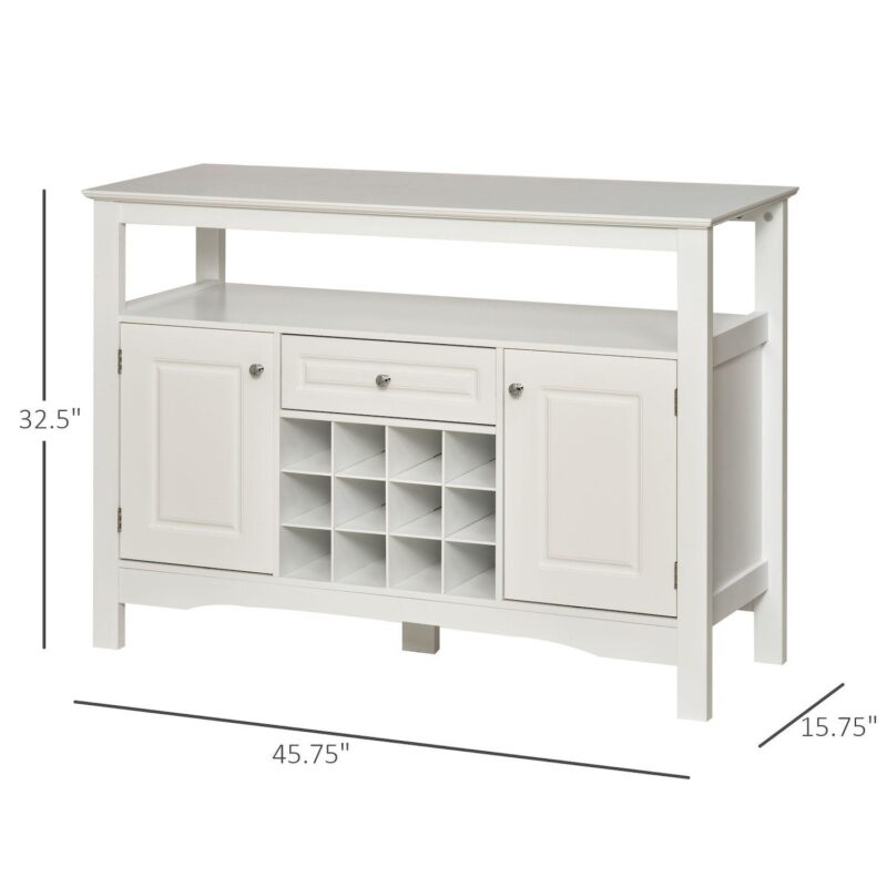 Minimalist Food And Drink Buffet Sideboard With Storage And Natural Wood Top - Image 3