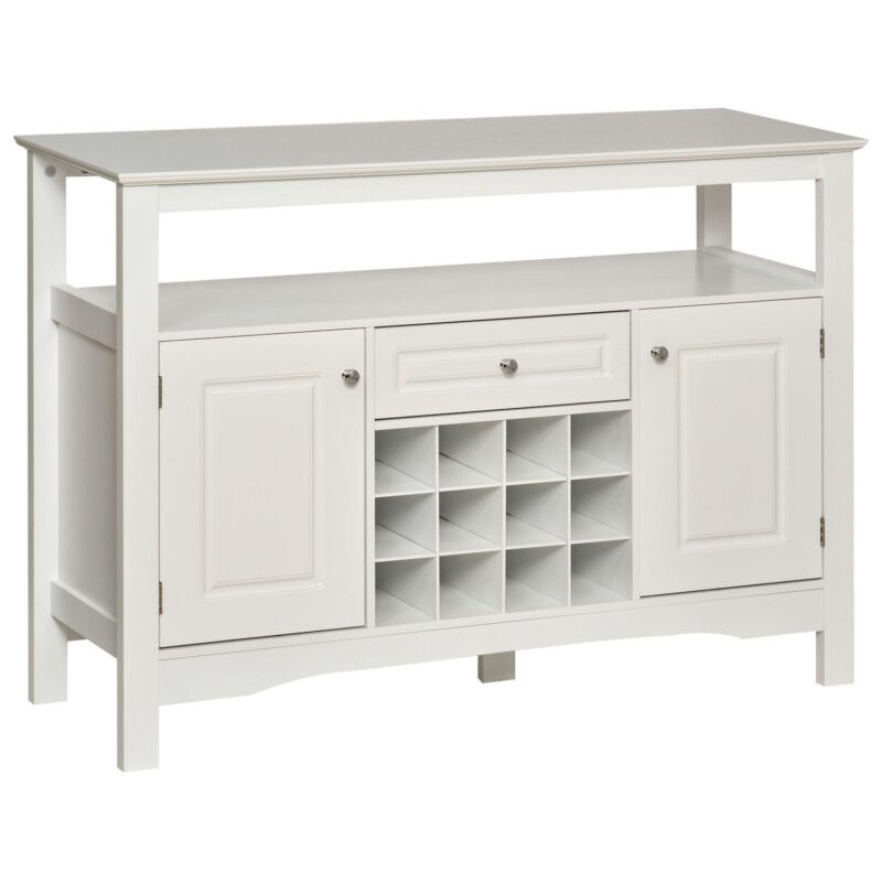 Minimalist Food And Drink Buffet Sideboard With Storage And Natural Wood Top - Image 5