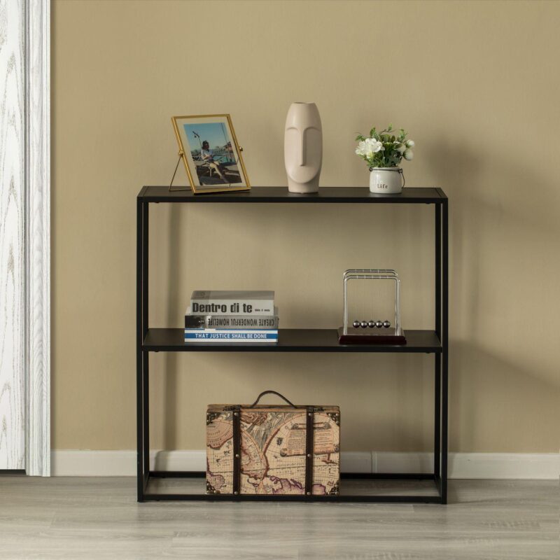 Modern Display Metal Console Table with Open Shelf, for Dining, Entryway and Hallway - Image 4