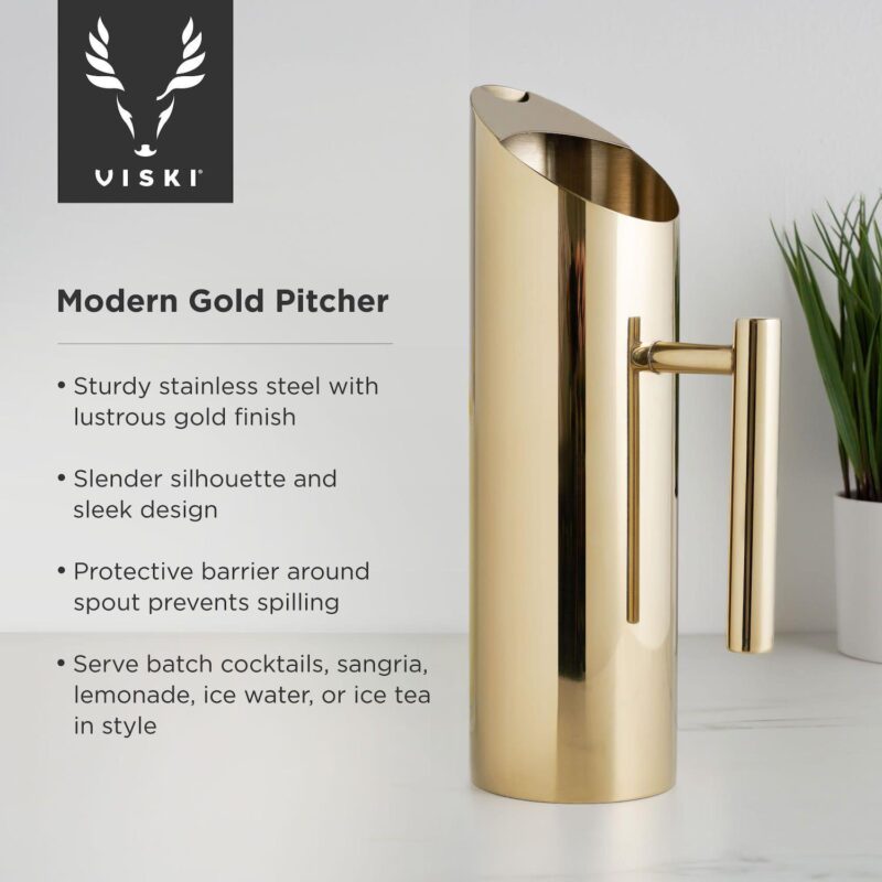 Modern Gold Pitcher by Viski - Image 3