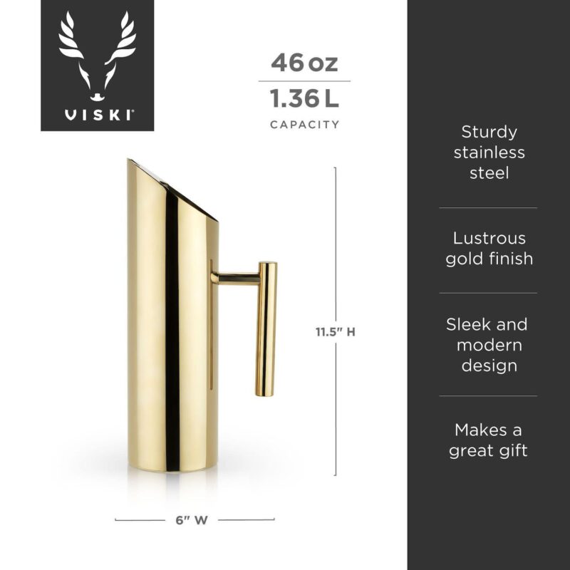 Modern Gold Pitcher by Viski - Image 4